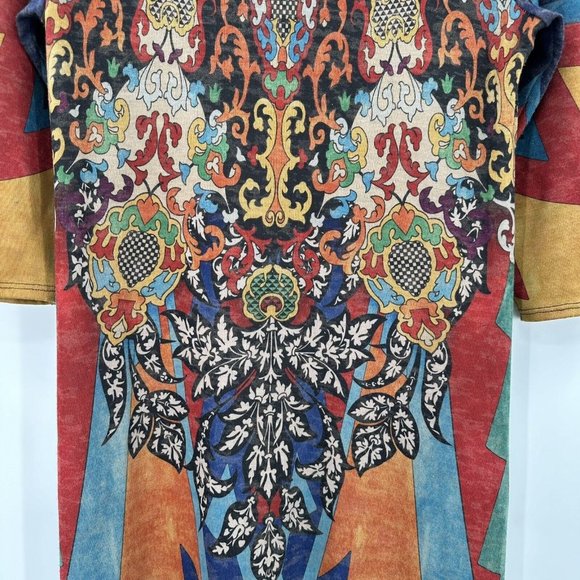 Amma Design LA Art Wear Artsy Paisley Hi Lo Maxi Dress Side Splits Size Small - Picture 5 of 10